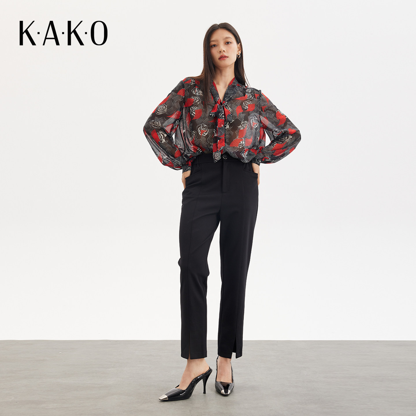 KAKO秋冬新品百搭显瘦九分裤休闲裤时尚直筒裤子5411971