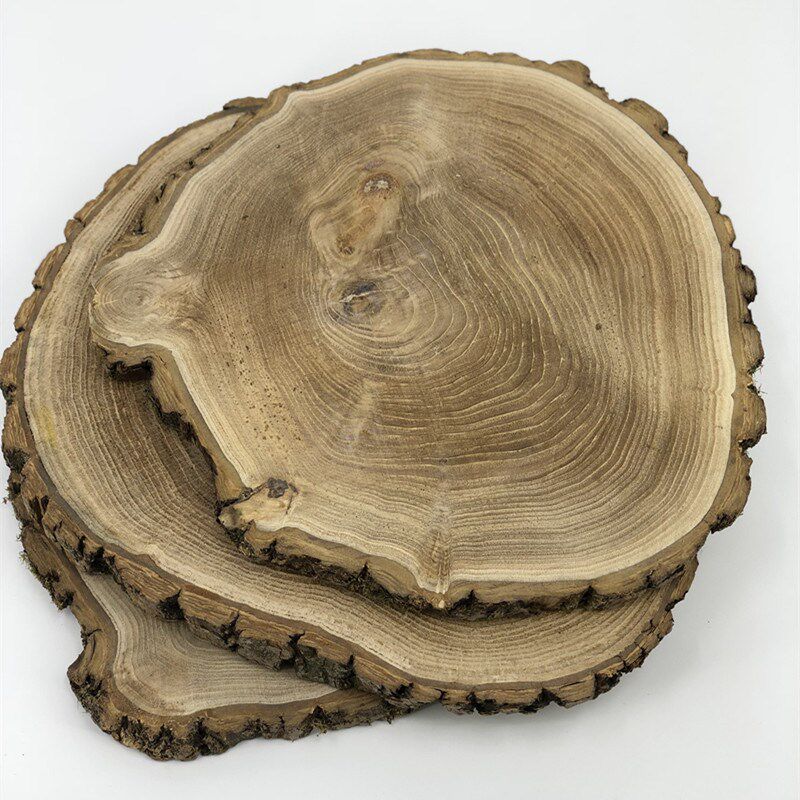 圆手绘原手绘diy实木片手绘年轮手绘画木头栗手绘植物田园