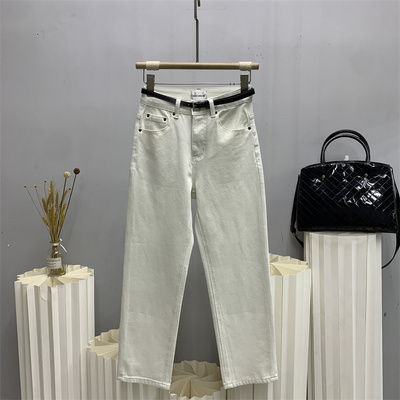 ckly斯卡洛依2966欧货春新款四面弹九分牛仔烟管裤女中腰小直筒裤