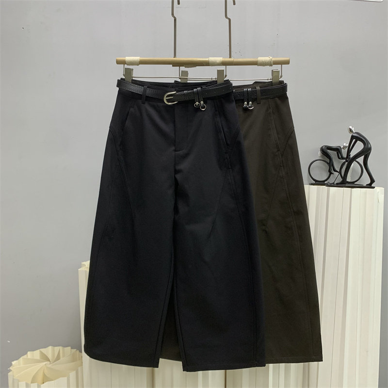 欧货9603欧货2026秋冬新款小个子休闲裤女菠萝纹九分气球裤奶奶裤