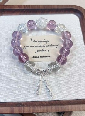 母亲节送妈妈绿葡萄手链女ins设计精致轻奢高级感蝴蝶结手串女