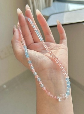 海盐蜜桃手串手链女清新甜美气质显白蝴蝶结手饰送闺小众精致礼物