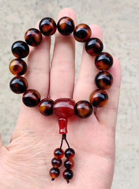 复古工艺红玛瑙三通手链