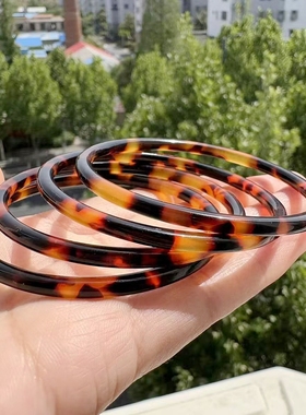 红花山龟甲壳花色叮当手镯