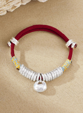 做旧复古新中式小胖福手链手工编织如意盘缠手绳手工DIY饰品