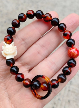 象牙果九尾狐甲壳花色手链