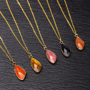 跨境爆款 天然水晶吊坠东陵紫晶马眼项链挂坠子饰品工厂直销