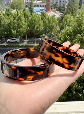 宽版红花血山龟甲壳花色豹纹手镯