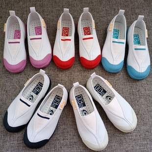 moonstar月星小白鞋一脚蹬男女童帆布鞋幼儿园室内鞋宝宝鞋越南制