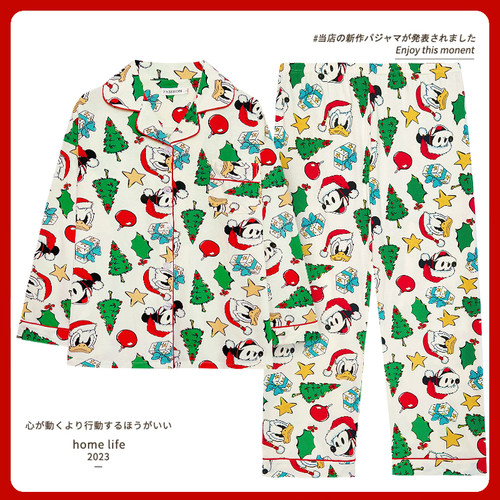 网红风情侣睡衣春秋可爱米奇套装