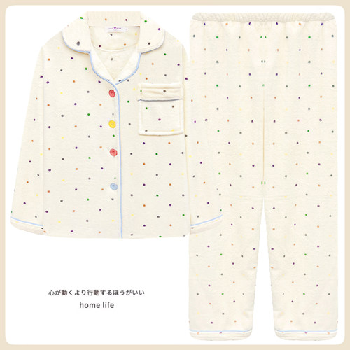 亲肤保暖套装圆点法兰绒家居服