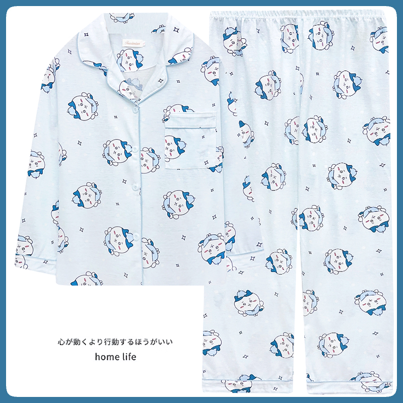 可爱慵懒风睡衣女春秋款