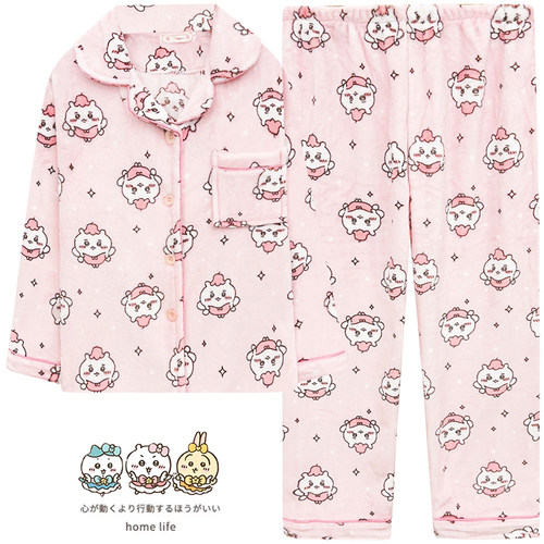 chiikawa珊瑚绒睡衣秋冬季女款