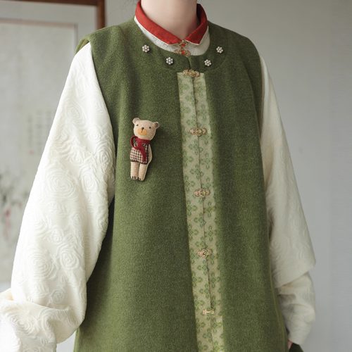 秋冬立领弓袋袖明制日常汉服马面