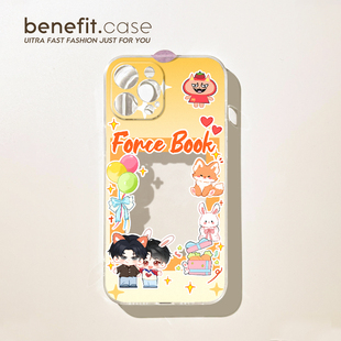 benefit可爱forcebook周边小卡适用苹果15promax手机壳新款iPhone13硅胶14promax防摔12女xs动漫8plus保护套