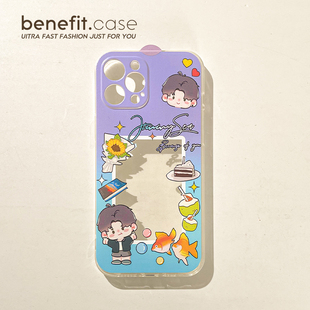 benefit动漫jimmysea吉米小卡周边适用苹果15promax手机壳新款华为mate60pro硅胶nova12防摔p60女荣耀x50外壳