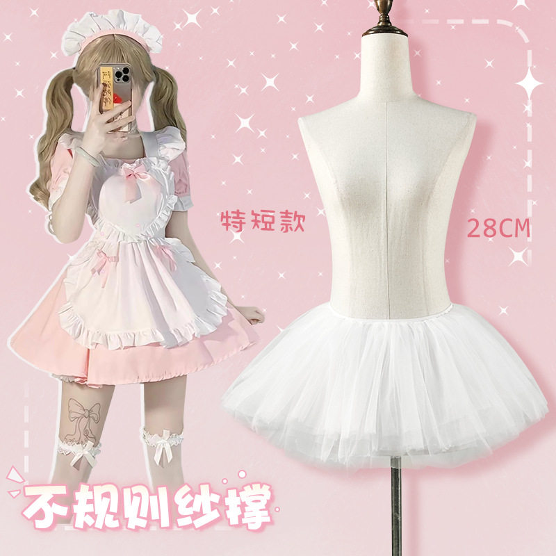 裙撑lolita短款不规则六层软纱衬裙日常无骨蓬蓬裙cos女仆裙撑图片