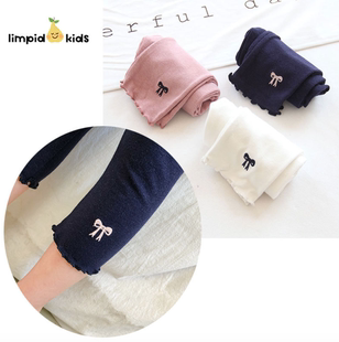 金丝超弹~木耳边女童七分打底裤  薄款中大童夏季百搭淑女裤子