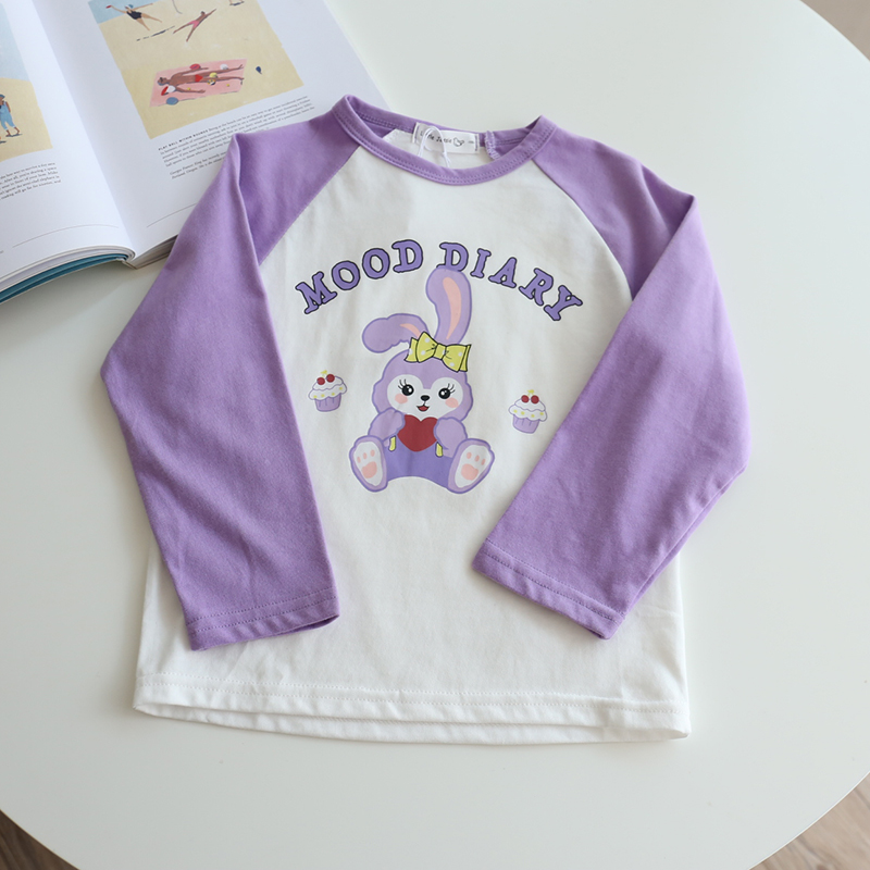 儿童薄棉撞色长袖韩版T恤