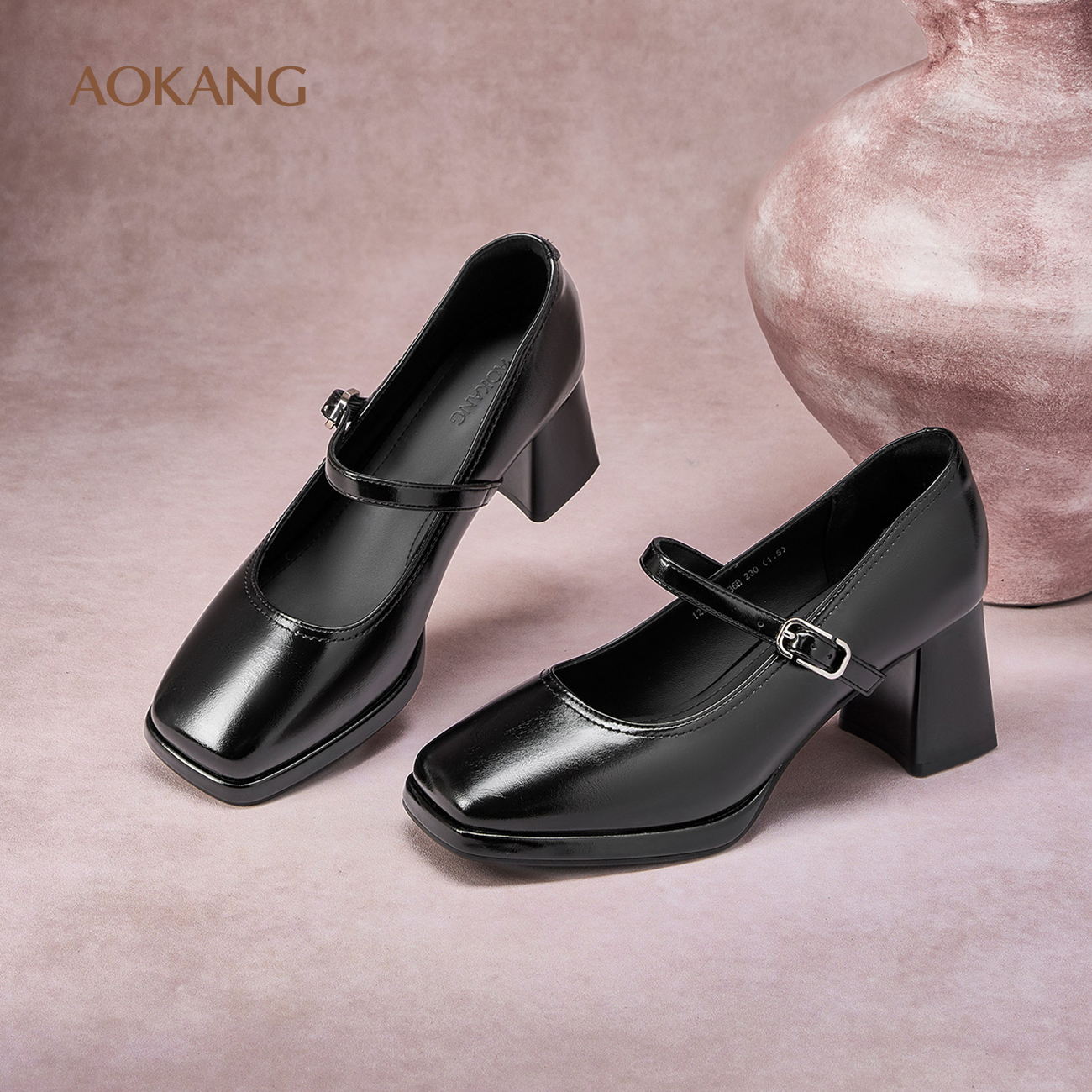 奥康 女鞋2025春季玛丽珍法式赫本风优雅配裙单鞋高跟鞋