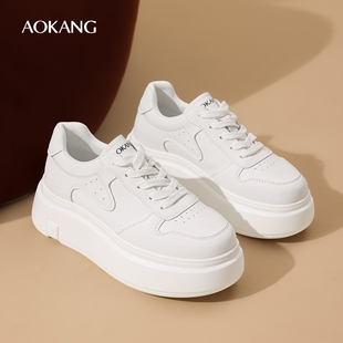 新款 2026春季 时尚 百搭小白鞋 奥康 厚底增高休闲鞋 女鞋