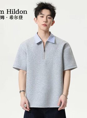 汤姆希尔登半拉链POLO领T恤