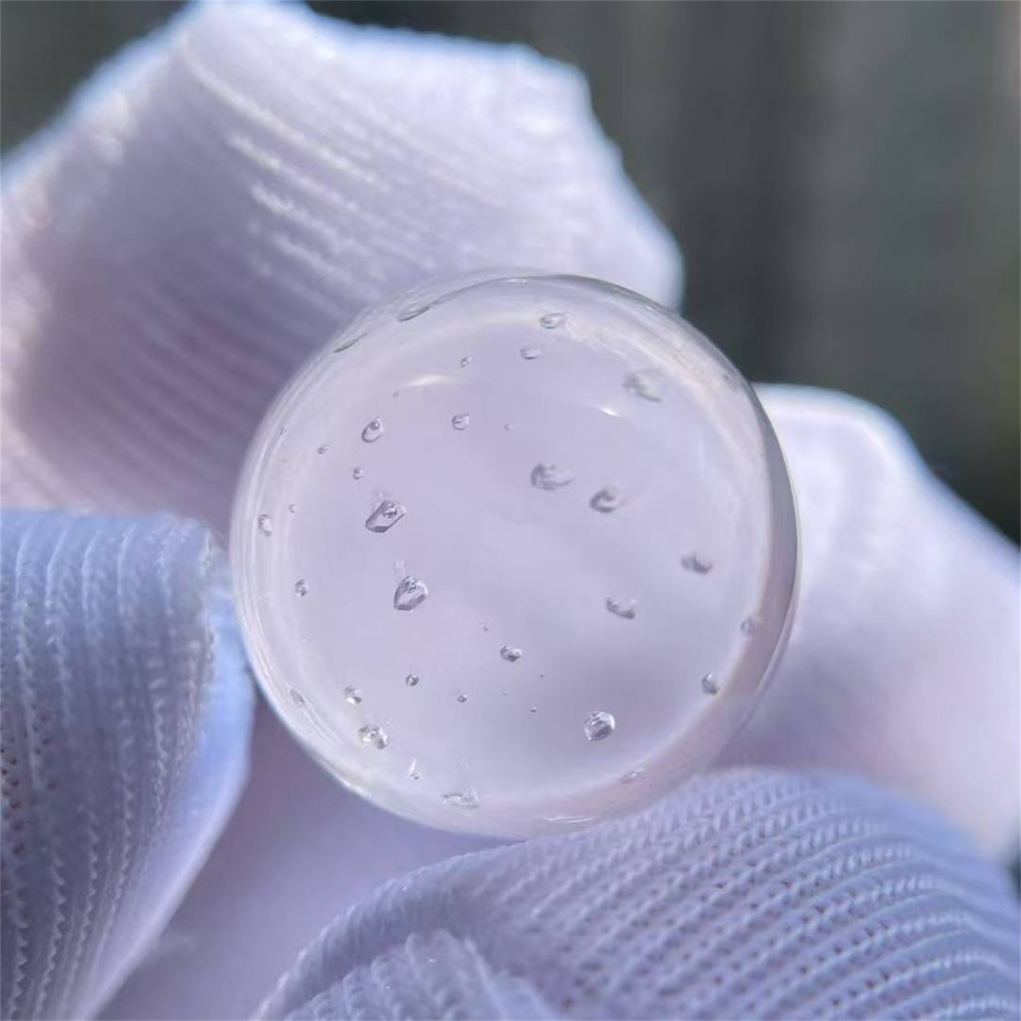 天然白水晶包裹满天星流动小水胆圆珠球13mmDIY饰品多宝串项链坠