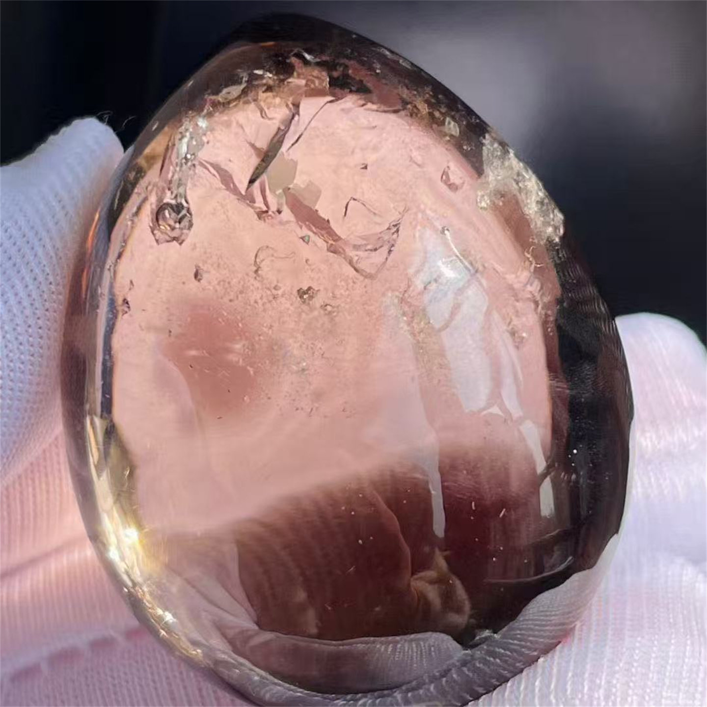 天然水晶全包裹流动矿物石块异象奇石裸石DIY配饰品项链挂件吊坠