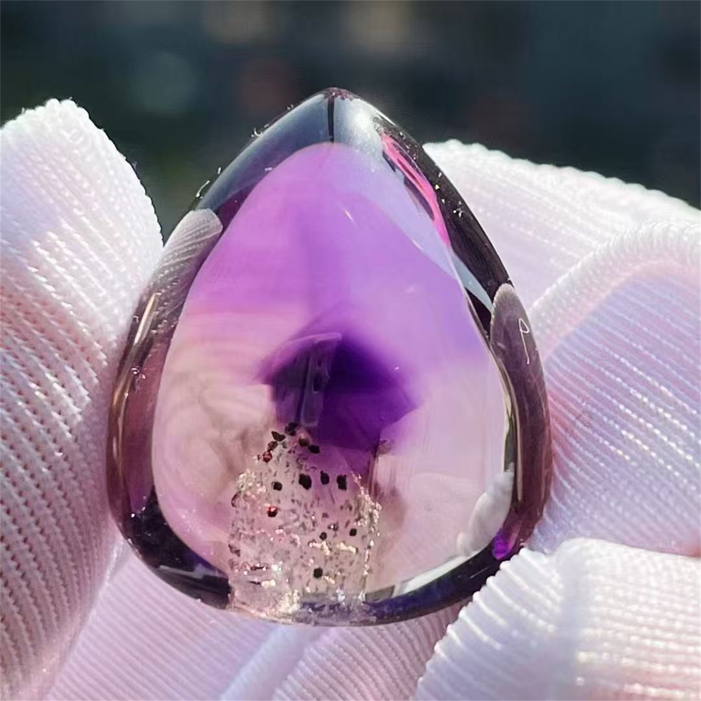 天然紫水晶紫芯云母银山异象裸石DIY饰品项链挂件吊坠一物一图款