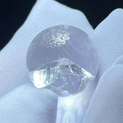天然白水晶包裹体晶中晶异象圆珠14mmDIY饰品多宝串项链挂件吊坠