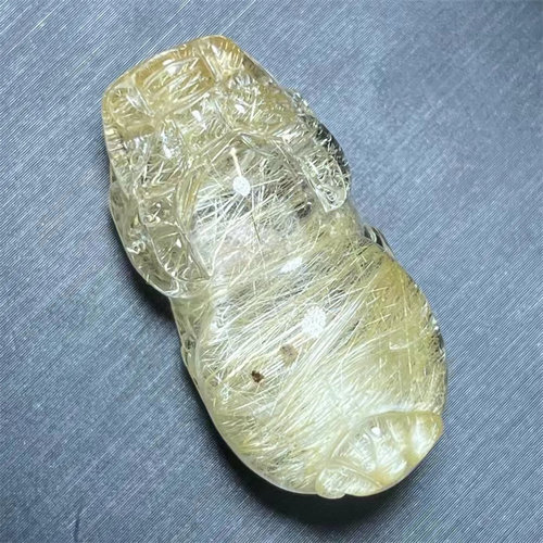 天然水晶金发晶貔貅财富饰品DIY男女款项链挂件吊坠一物一图款