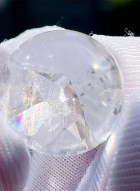 天然水晶全包裹财钻晶中晶水胆圆珠球16mmDIY饰品多宝串项链吊坠