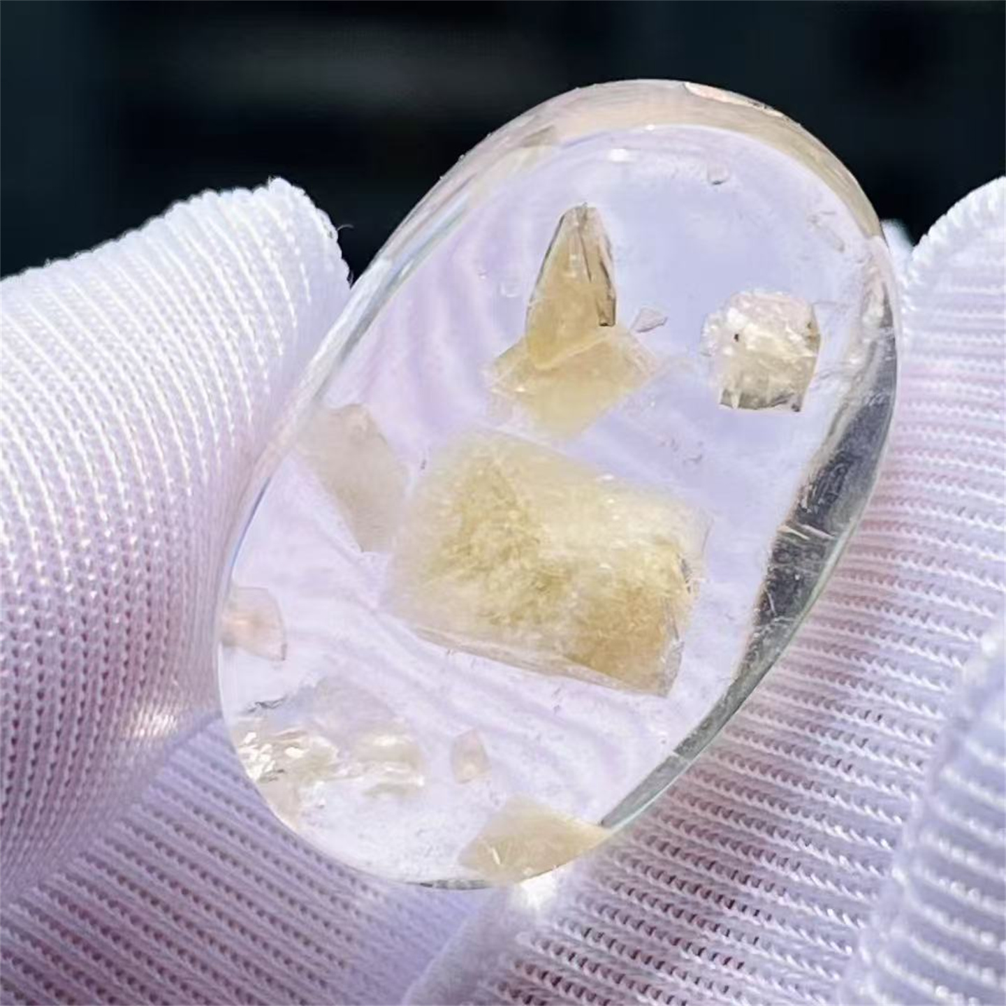天然水晶全包裹体矿物颗粒裸石DIY配饰品项链挂件吊坠一物一图款