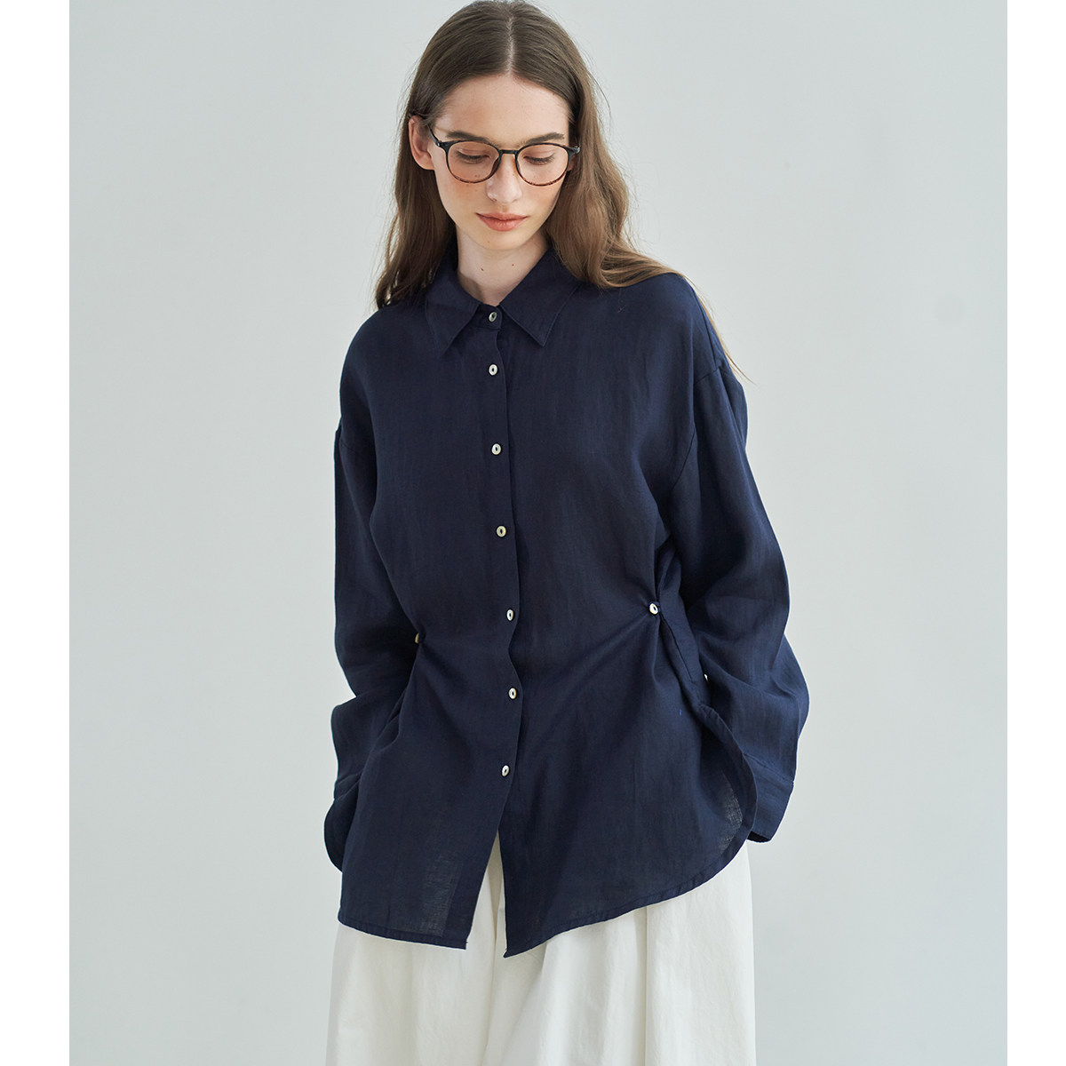 子陌纯亚麻简约商务四季款女式长袖衬衫时尚清新百搭职场衬衫,女装/女士精品,衬衫,淘宝优惠券,粉丝福利购,淘宝优惠卷