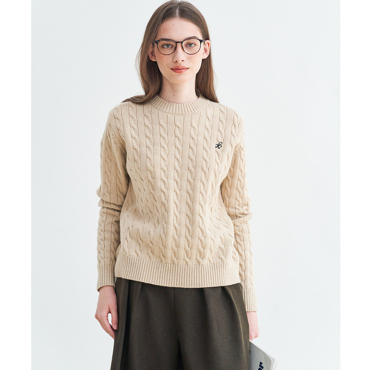 子陌时尚冬装羊毛衫温柔风毛衣女套头麻花针织衫上衣