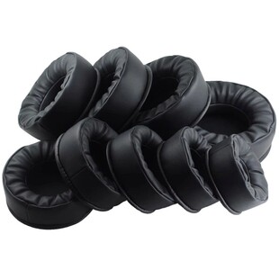 适用高端圆形头戴式加厚包耳蛋白皮绒布惰性慢弹柔软耳机套棉耳套