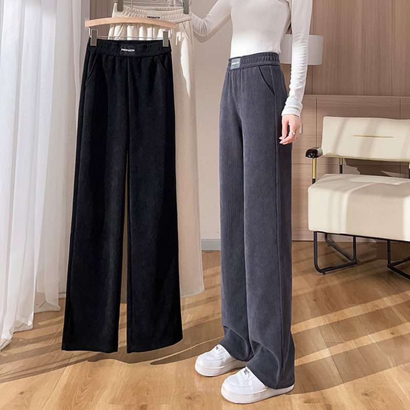 12秋冬高腰加绒阔腿裤13初中14高中学生岁女孩15宽松运动休闲裤16