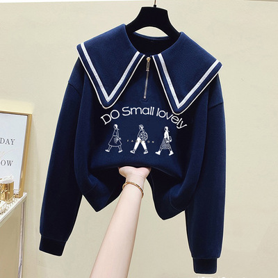 12秋装短款上衣13初中高中学生14岁女孩海军领15学院风长袖T恤16