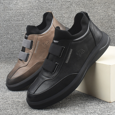 撤柜高端男士真皮商务休闲皮鞋厚底圆头黑色头层牛皮男鞋工装皮鞋