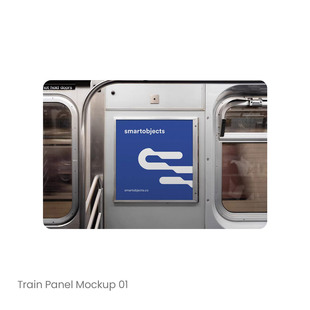 1款地铁公交站内广告片灯箱海报设计展示样机mockup智能贴图psd