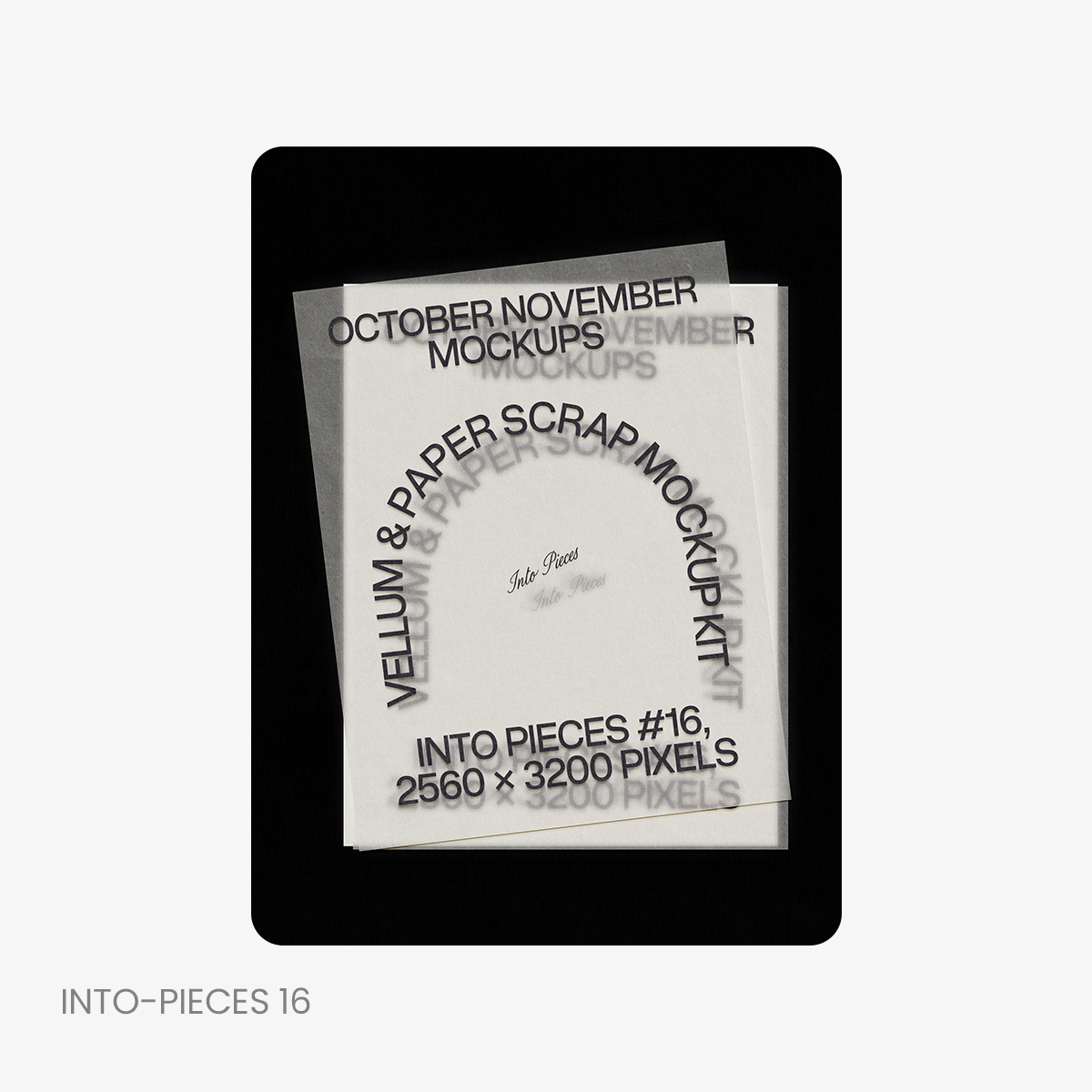 1款ins风文艺硫酸纸文印品logo排版海报设计展示样机mockup模版