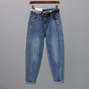 老爹裤 哈伦裤 女2025高腰宽松显瘦牛仔裤 潮流时尚 欧货百搭长裤 夏季