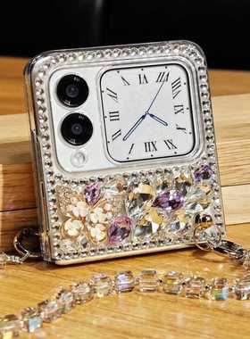 适用于Nova Flips奢华闪钻手机壳秋冬折叠屏防摔女带手链挂绳保护套外壳网红新款中国风小清新时尚高级感轻奢