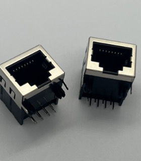 RJ45网口连接器系列 56半包10p8c带屏蔽网络插座58半包母座连接器