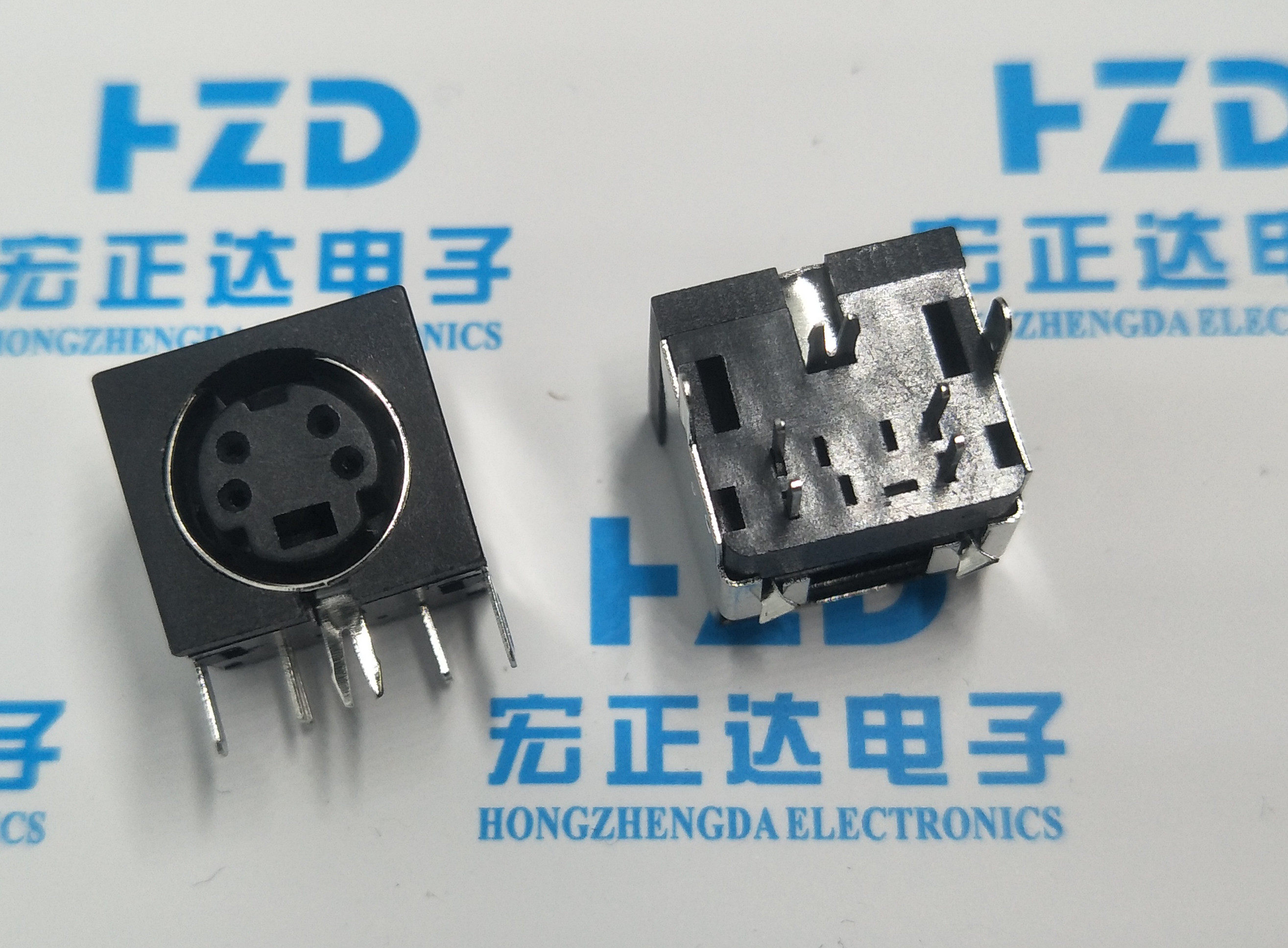 键盘插座 DIN-402  PS2插座 4P 黑色 鼠标插座 半包 4芯 S端子