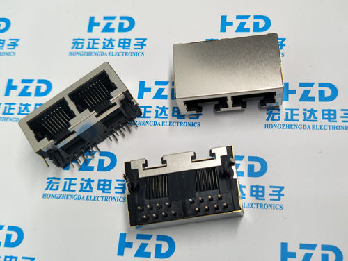 RJ-58-1x2-10P8C开口全包 RJ451X2 RJ591X2 RJ11 1X2 环保铜壳