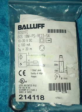 BALLUFF/巴鲁夫  接近开关  BOS01FE   BOS 18M-PS-RE23-S4