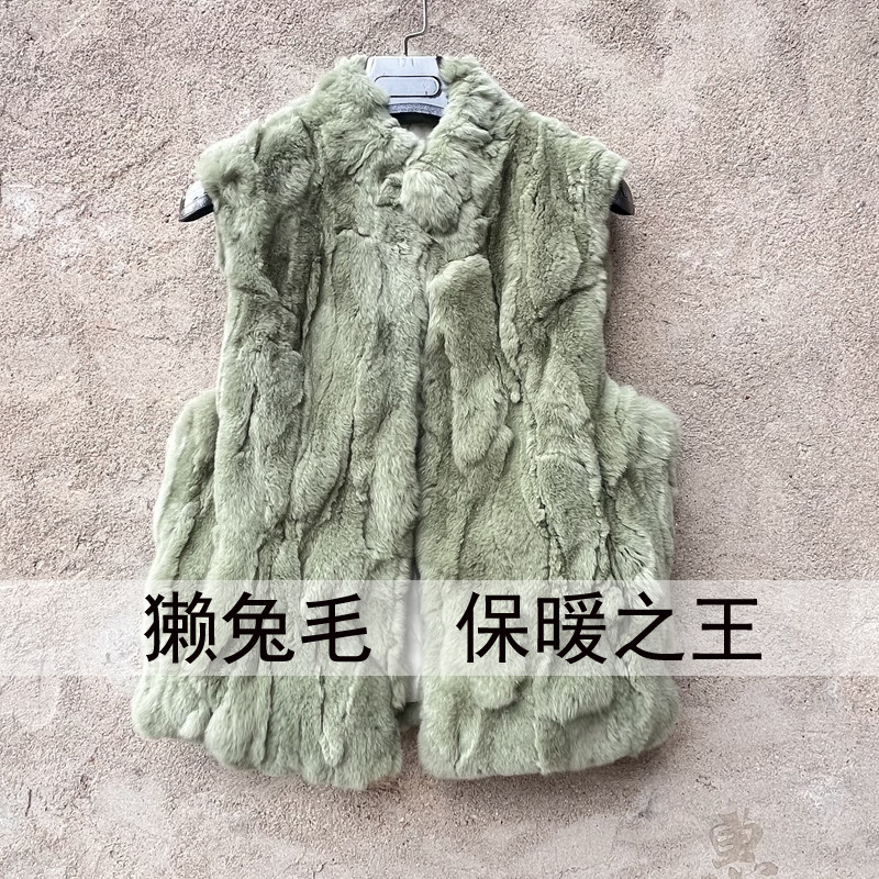 皮草马甲皮毛一体獭兔毛