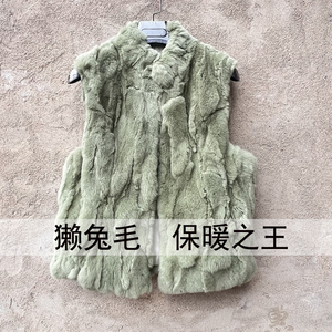 皮草马甲皮毛一体獭兔毛