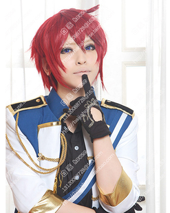 偶像梦幻祭 朱樱司 暗红色 收脸翻翘美少年短发 cosplay假发